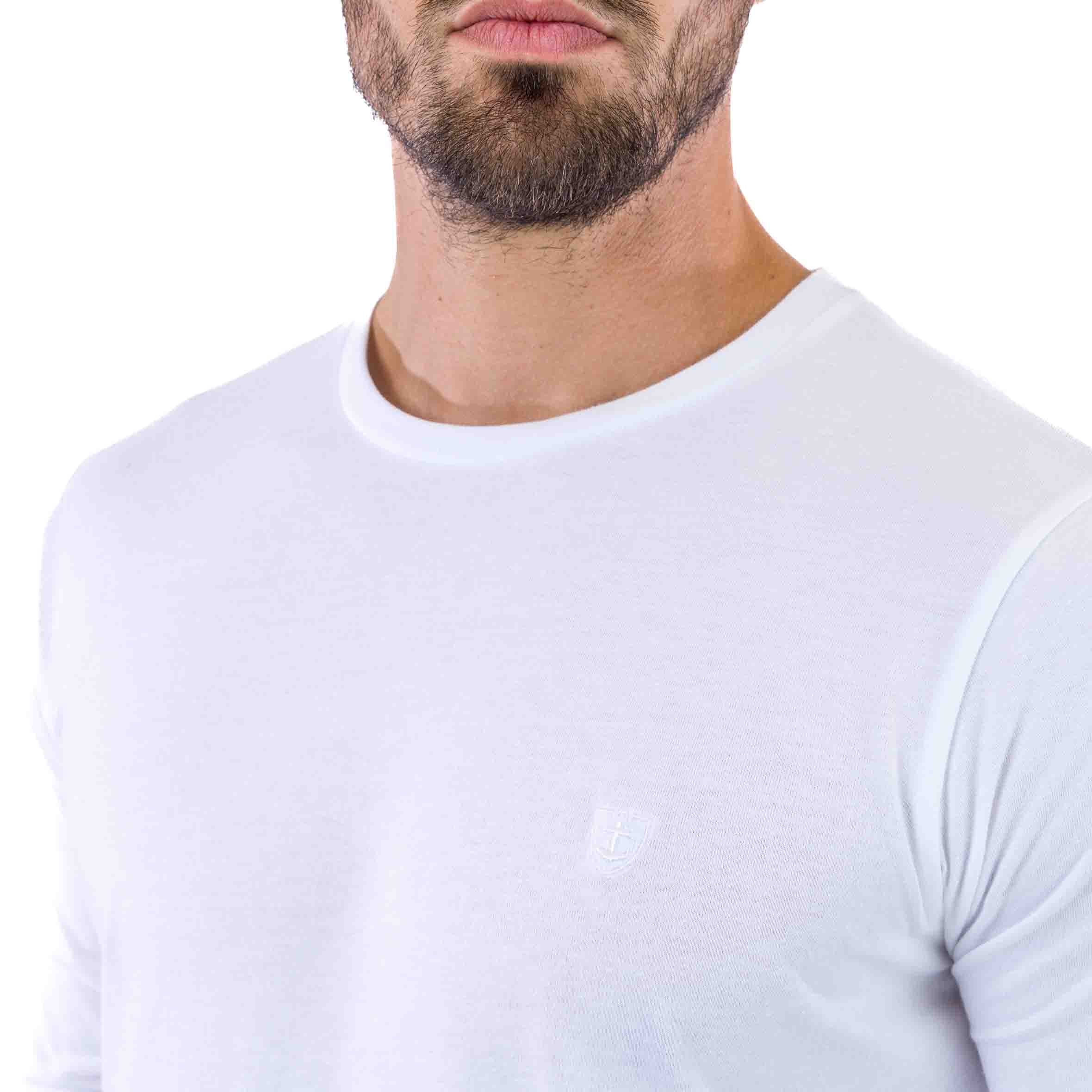 T-shirt en Jersey de Pur Coton Peigné Blanc 6089 – Image 4